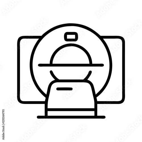 medical scanner icon, medical scanner line art - simple line art of medical scanner, perfect for medical scanner logos and icons