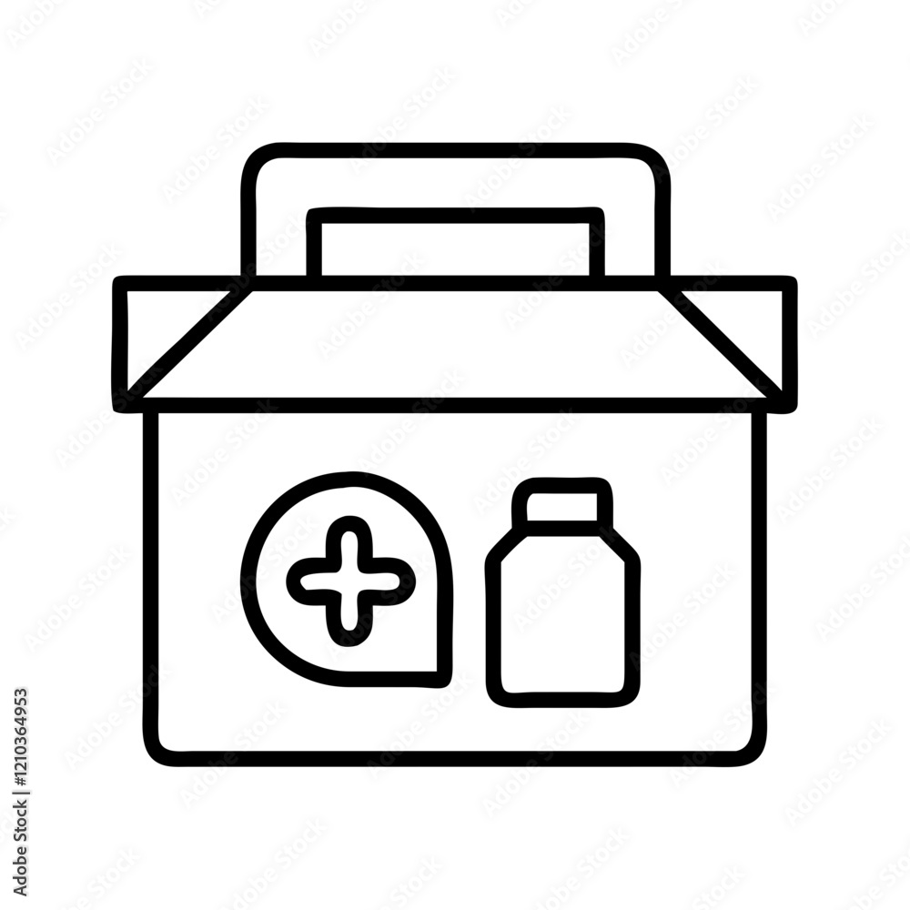 medicine box icon, medicine box line art - simple line art of medicine box, perfect for medicine box logos and icons medicine box icon, medicine box line art - simple line art of medicine box, perfect for medicine box logos and icons