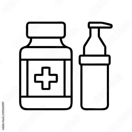 medicine dispenser icon, medicine dispenser line art - simple line art of medicine dispenser, perfect for medicine dispenser logos and icons