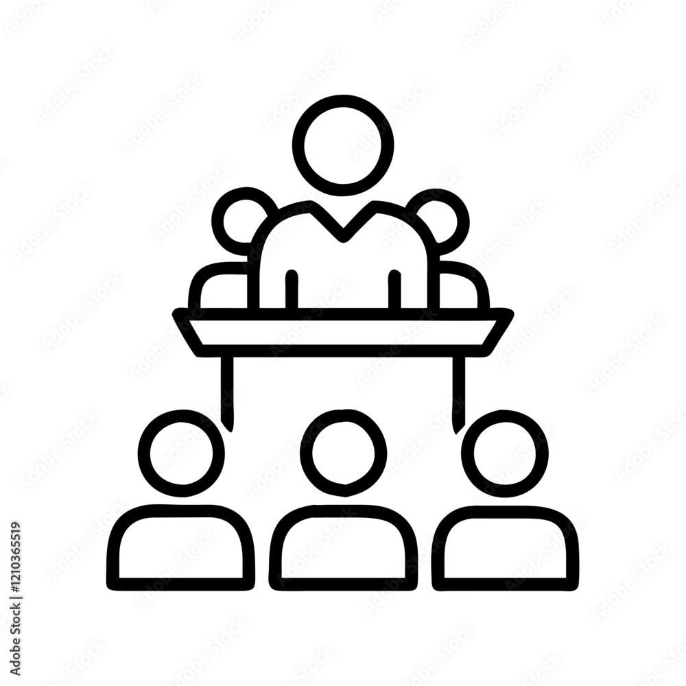 meeting speaker icon, meeting speaker line art - simple line art of meeting speaker, perfect for meeting speaker logos and icons meeting speaker icon, meeting speaker line art - simple line art of meeting speaker, perfect for meeting speaker logos and icons