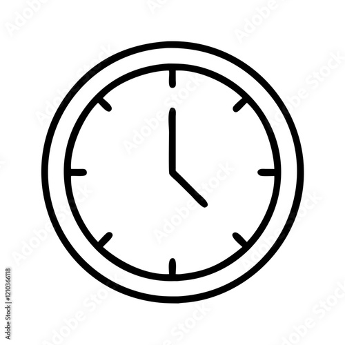 midnight clock icon, midnight clock line art - simple line art of midnight clock, perfect for midnight clock logos and icons