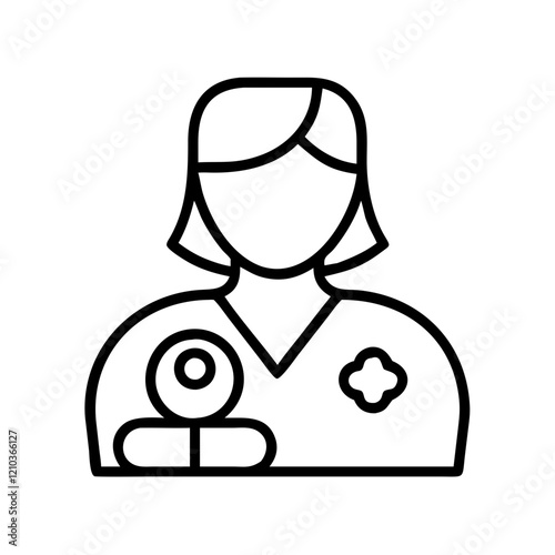 midwife icon, midwife line art - simple line art of midwife, perfect for midwife logos and icons