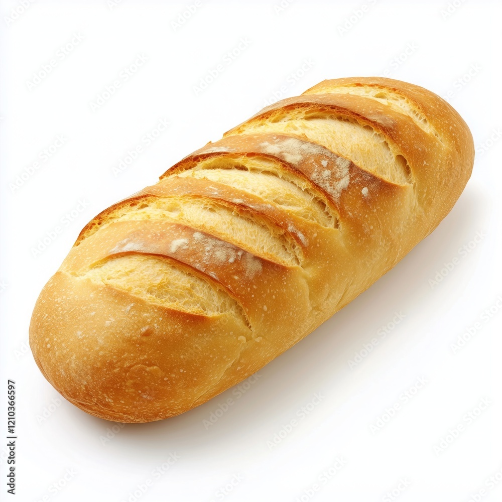 Rustic loaf of bread showcasing detailed crust texture isolated on a white background. Rustic loaf of bread showcasing detailed crust texture isolated on a white background.