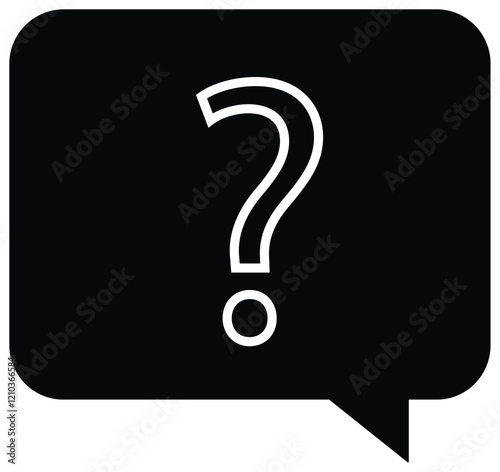 FAQs or inquiry-based communication icon, with transparent background.