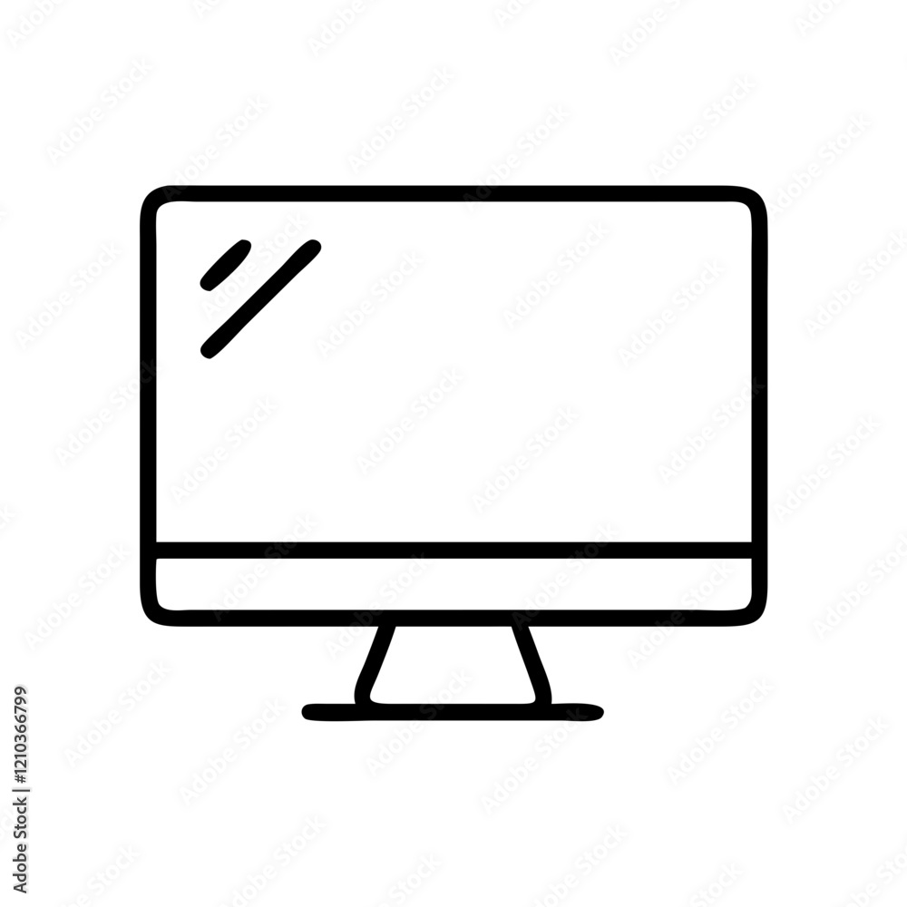 monitor icon, monitor line art - simple line art of monitor, perfect for monitor logos and icons monitor icon, monitor line art - simple line art of monitor, perfect for monitor logos and icons
