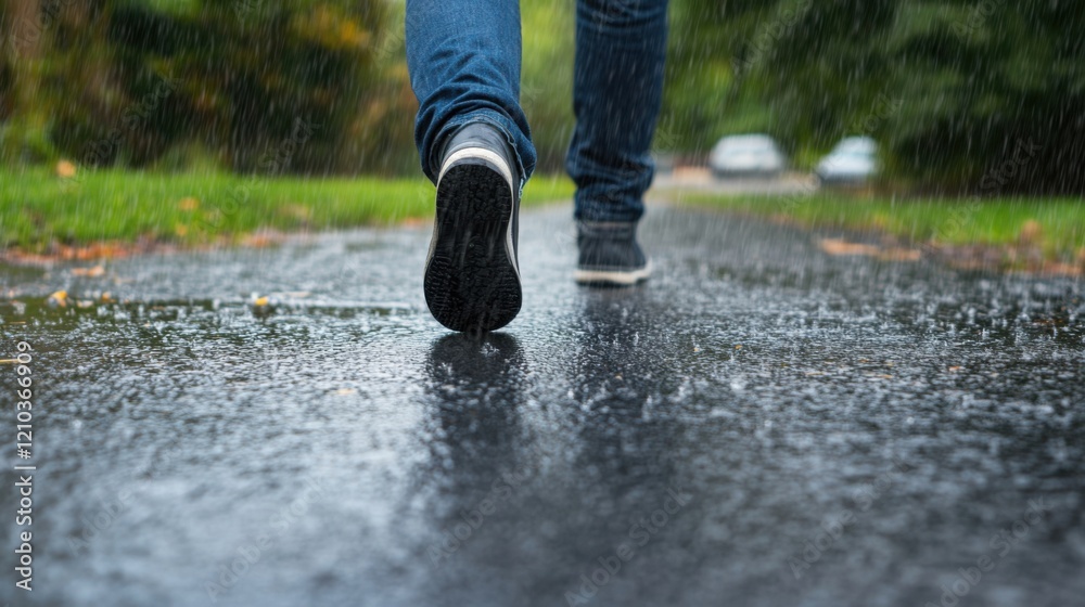 a person walking in the rain with an umbrella a person walking in the rain with an umbrella