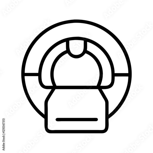 mri scanner icon, mri scanner line art - simple line art of mri scanner, perfect for mri scanner logos and icons