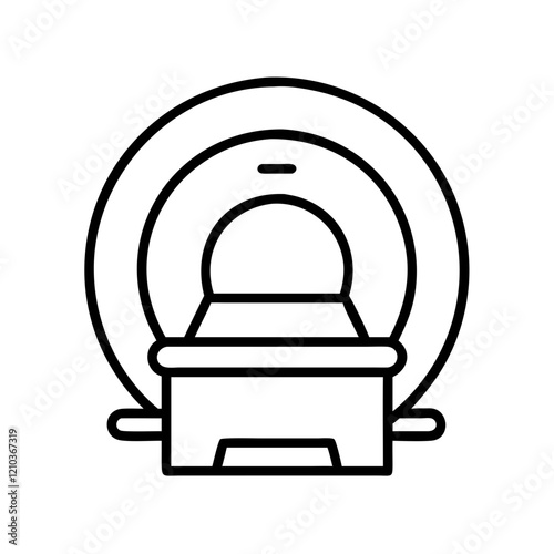 mri scanner icon, mri scanner line art - simple line art of mri scanner, perfect for mri scanner logos and icons