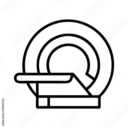 mri scanner icon, mri scanner line art - simple line art of mri scanner, perfect for mri scanner logos and icons