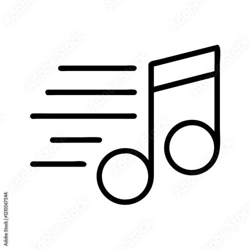 music note icon, music note line art - simple line art of music note, perfect for music note logos and icons