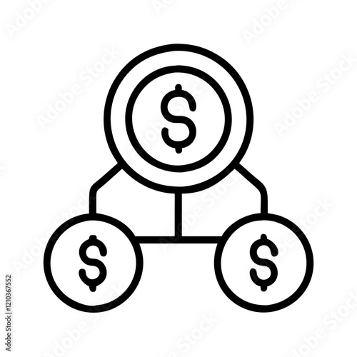 mutual fund icon, mutual fund line art - simple line art of mutual fund, perfect for mutual fund logos and icons