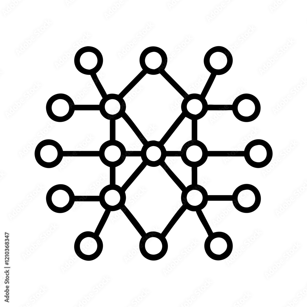 neural network icon, neural network line art - simple line art of neural network, perfect for neural network logos and icons neural network icon, neural network line art - simple line art of neural network, perfect for neural network logos and icons