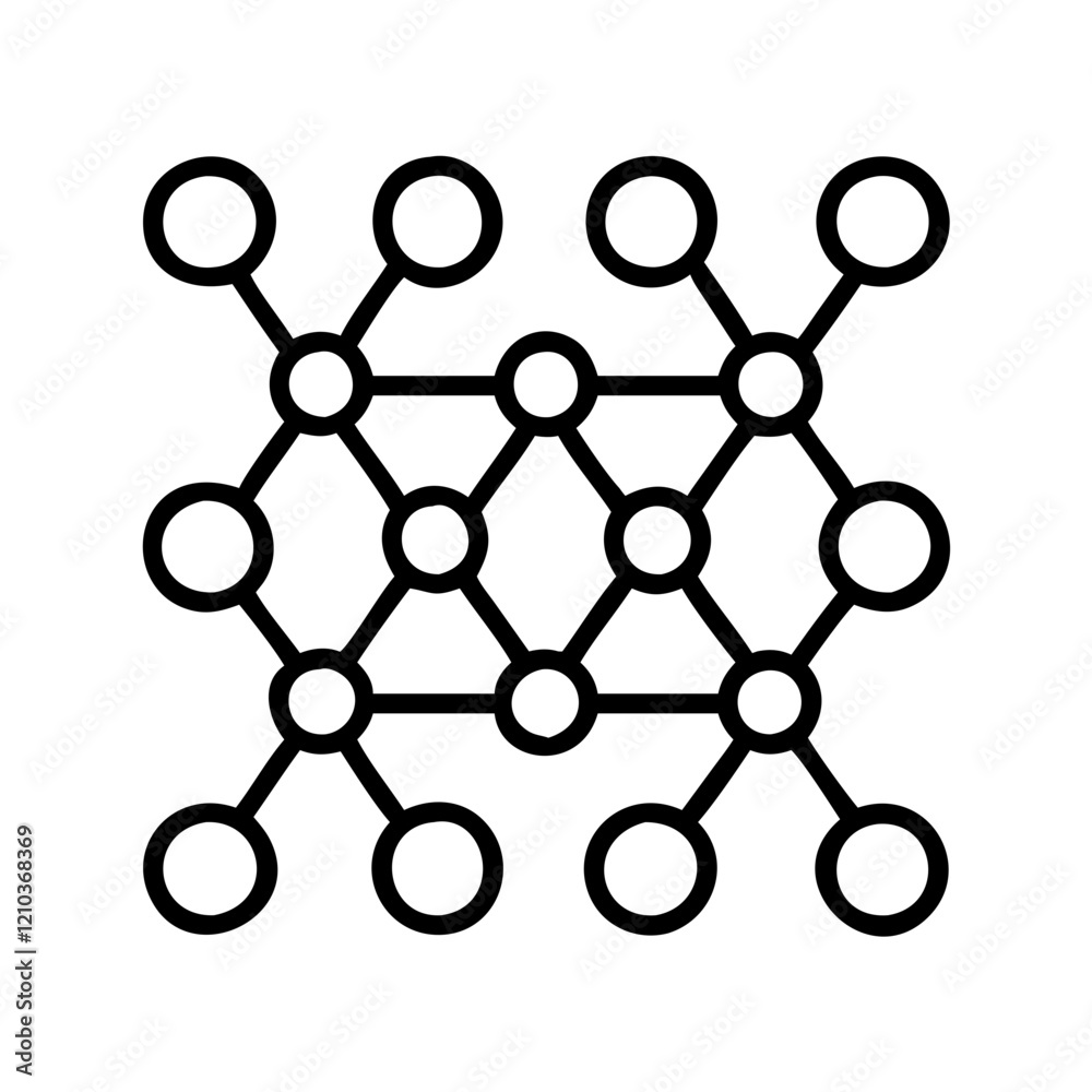 neural network icon, neural network line art - simple line art of neural network, perfect for neural network logos and icons neural network icon, neural network line art - simple line art of neural network, perfect for neural network logos and icons