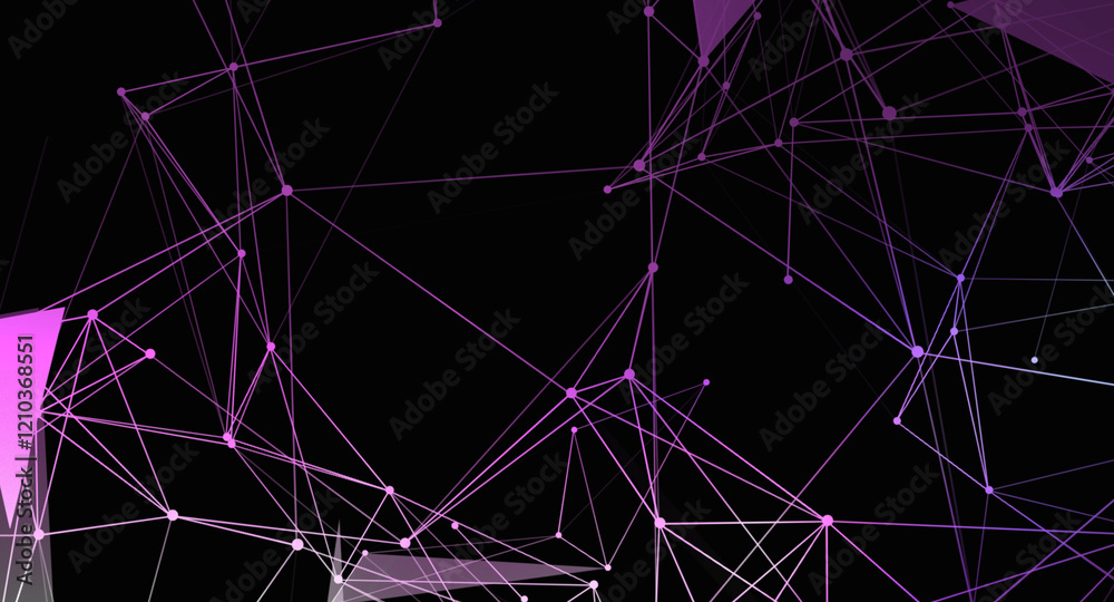Abstract Network of Lines and Dots with Purple Gradient on a Black Background Abstract Network of Lines and Dots with Purple Gradient on a Black Background