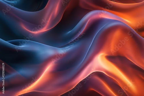 Silk fabric glowing faintly as light dances across its smooth and flowing textures