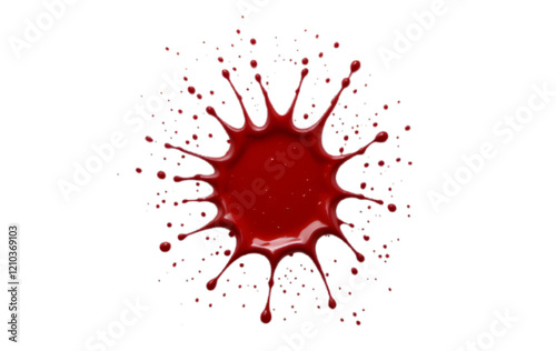 Realistic Blood Splash Cutout PNG for Horror and Graphic Design