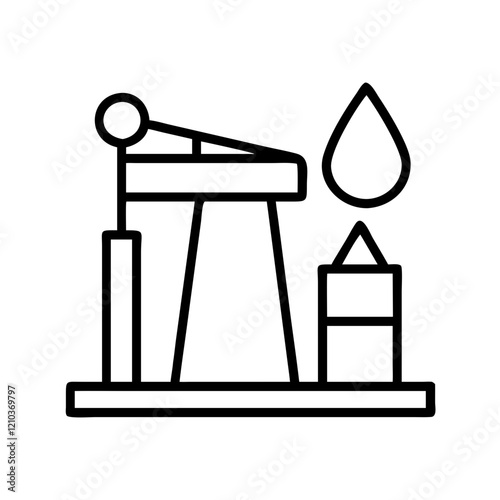 oil gas icon, oil gas line art - simple line art of oil gas, perfect for oil gas logos and icons