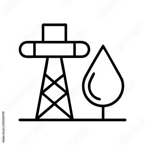 oil gas icon, oil gas line art - simple line art of oil gas, perfect for oil gas logos and icons