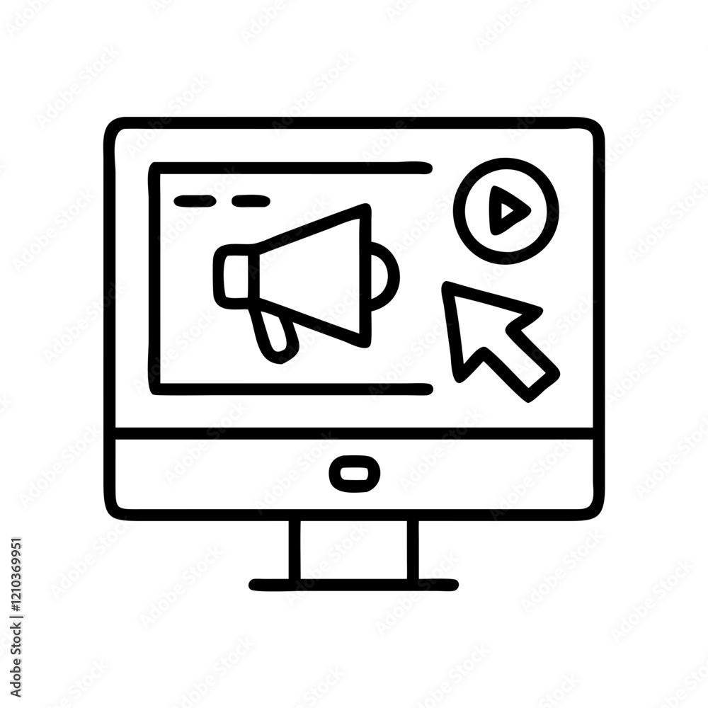 online ads icon, online ads line art - simple line art of online ads, perfect for online ads logos and icons online ads icon, online ads line art - simple line art of online ads, perfect for online ads logos and icons
