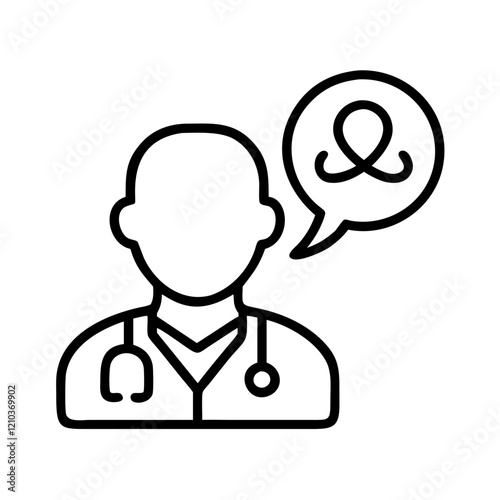 oncologist icon, oncologist line art - simple line art of oncologist, perfect for oncologist logos and icons