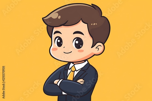 Happy Cartoon Businessman Vector Illustration