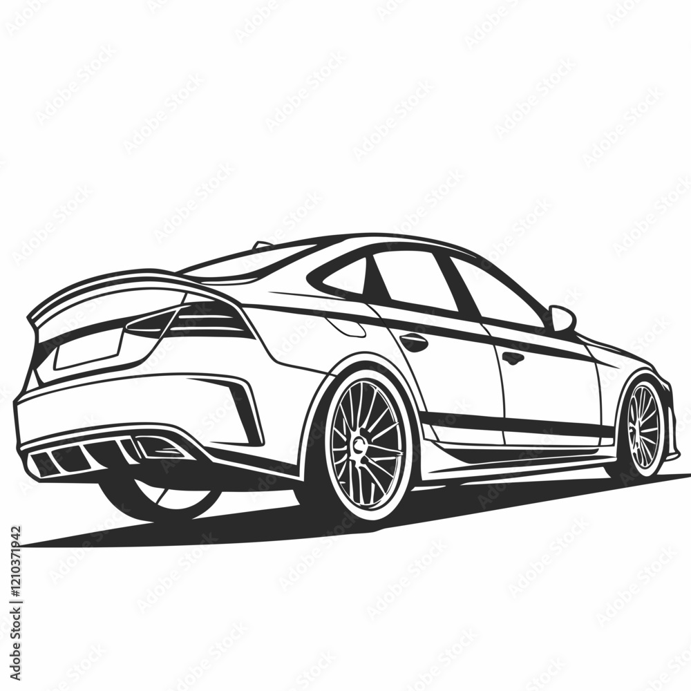 Obraz premium car vector silhouette black design white background