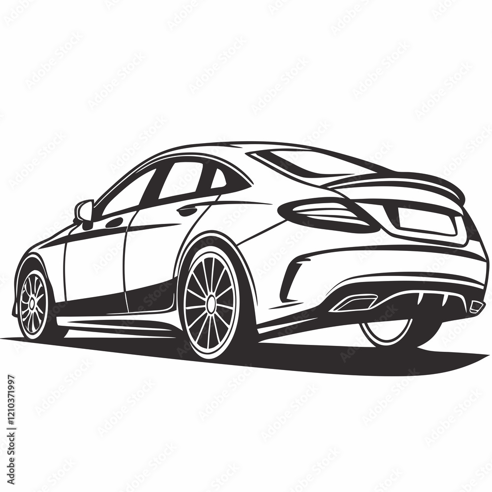 Fototapeta premium car vector silhouette black design white background