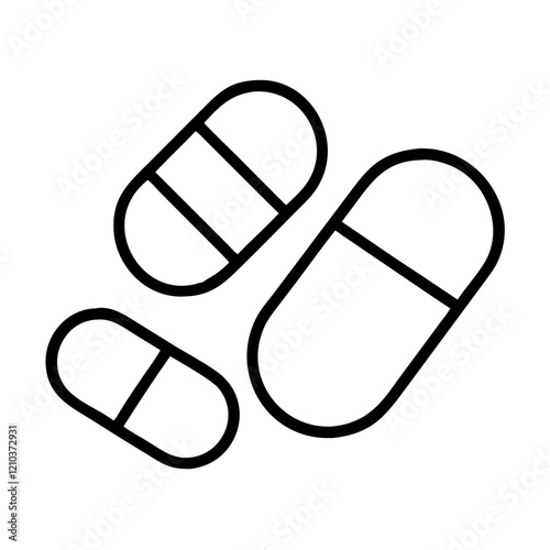 pain reliever icon, pain reliever line art - simple line art of pain reliever, perfect for pain reliever logos and icons