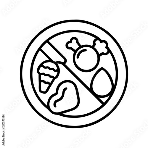 paleo diet icon, paleo diet line art - simple line art of paleo diet, perfect for paleo diet logos and icons