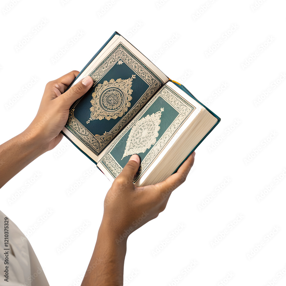 hand holding passport isolated on white background. Transparent PNG