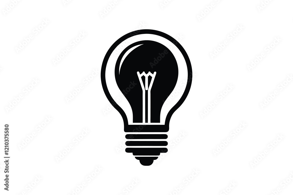 Lamp bulb icon vector art silhouette illustration design Lamp bulb icon vector art silhouette illustration design