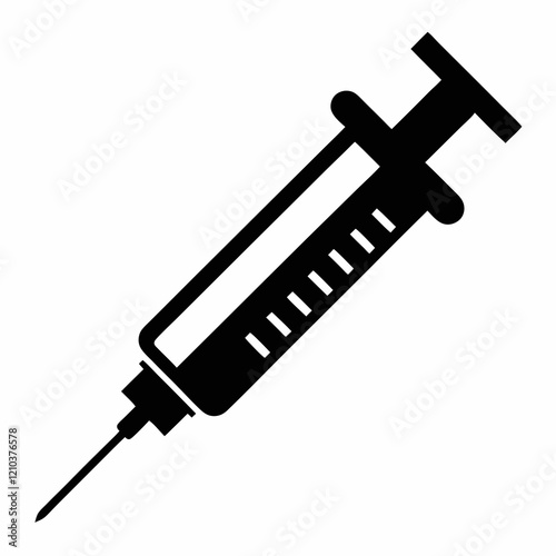 Wallpaper Mural Medical syringe vector icon Black silhouette Torontodigital.ca