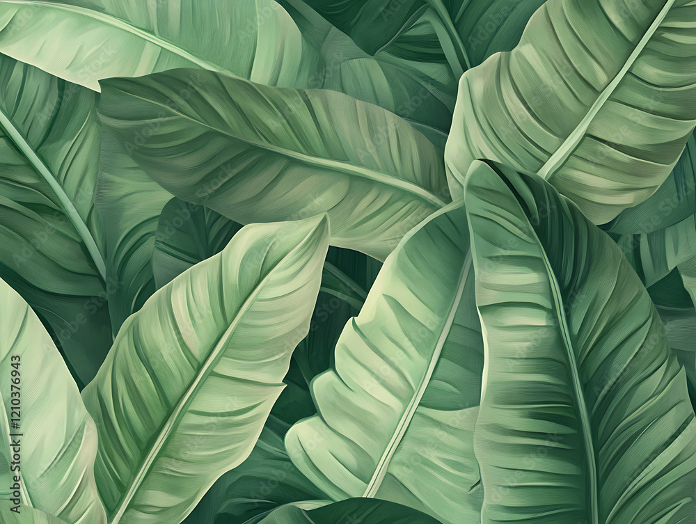 Obraz premium Banana leaf illustration background