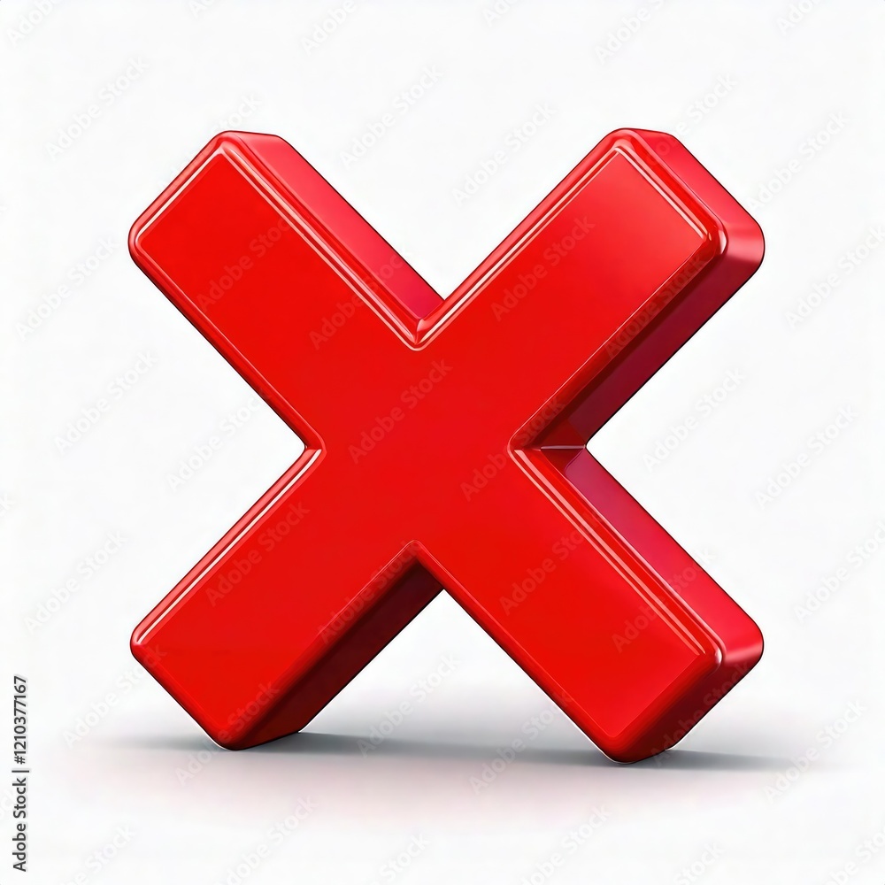Obraz premium Bold Red Cross: A Glossy, Three-Dimensional Graphic