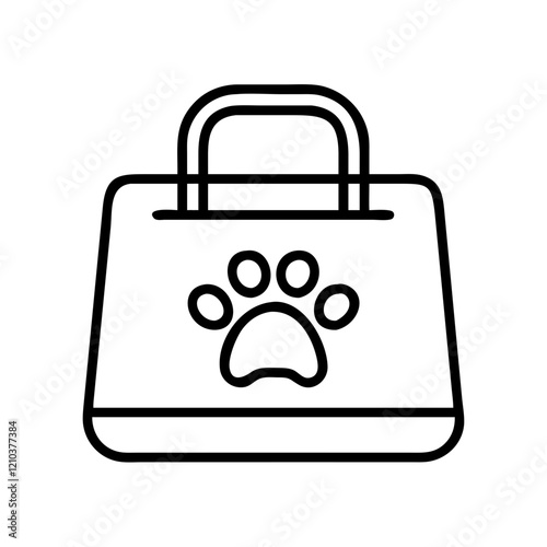 pet sitting bag icon, pet sitting bag line art - simple line art of pet sitting bag, perfect for pet sitting bag logos and icons