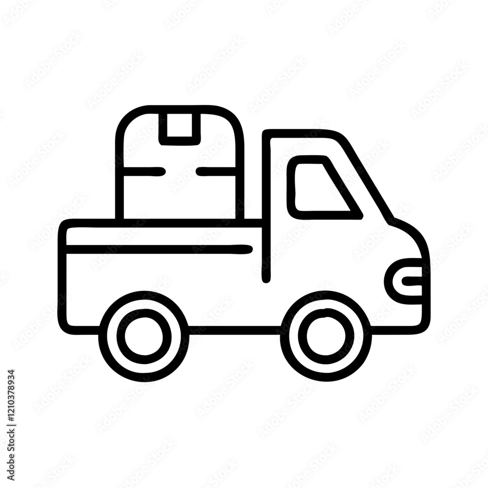 pickup icon, pickup line art - simple line art of pickup, perfect for pickup logos and icons pickup icon, pickup line art - simple line art of pickup, perfect for pickup logos and icons