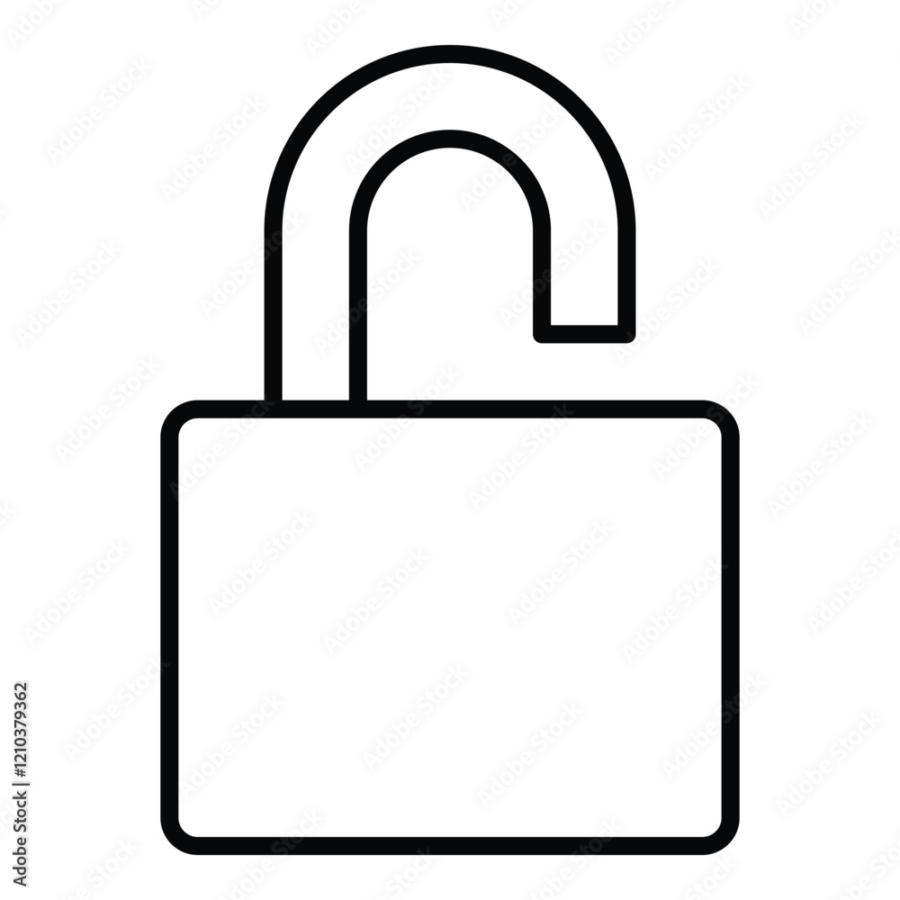 Padlock Flat Icon Isolated On White Background Padlock Flat Icon Isolated On White Background