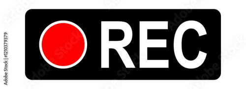 Recording Buttons Record Button Vector Illustration Isolated on Transparent Backgrond