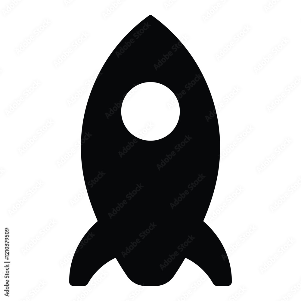 Futuristic Rocket Flat Icon Isolated On White Background Futuristic Rocket Flat Icon Isolated On White Background