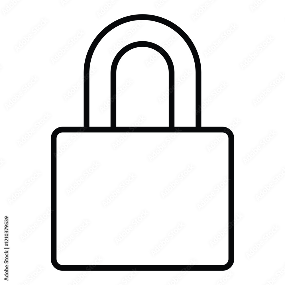 Padlock Flat Icon Isolated On White Background Padlock Flat Icon Isolated On White Background