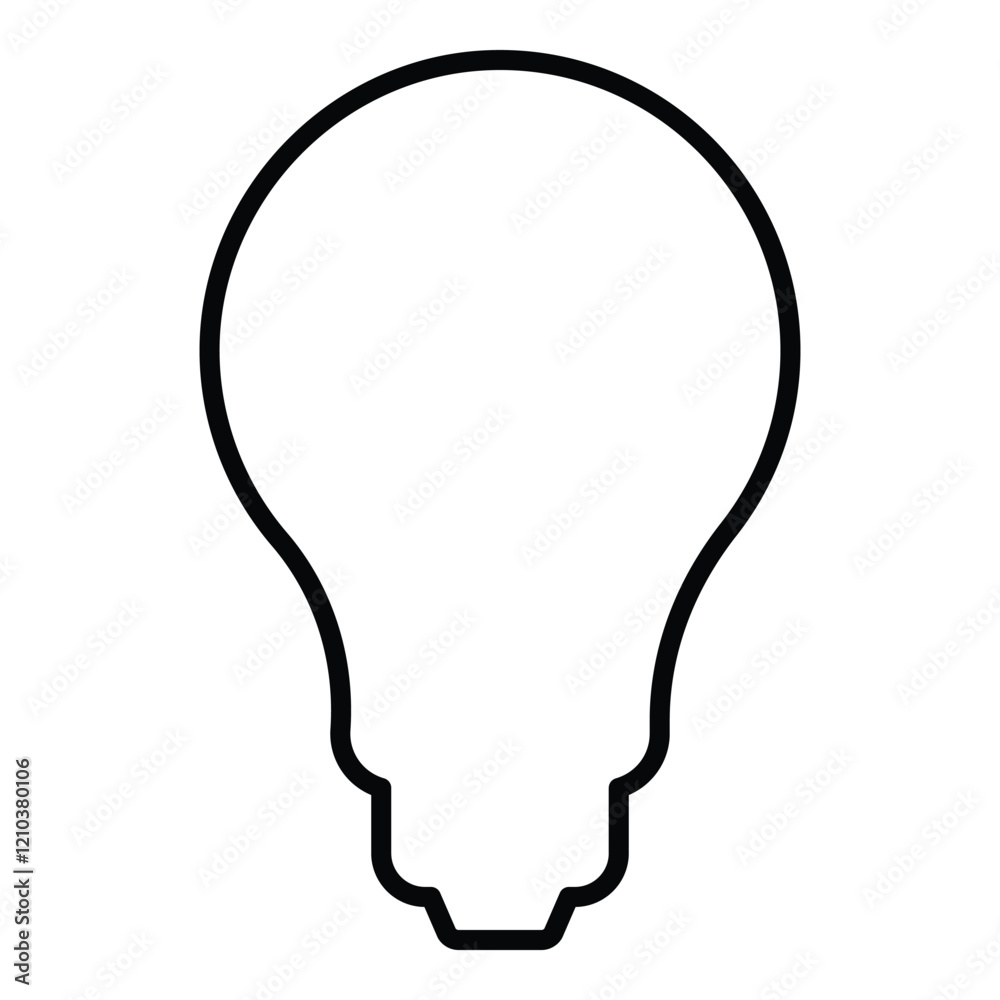 Lightbulb Flat Icon Isolated On White Background Lightbulb Flat Icon Isolated On White Background
