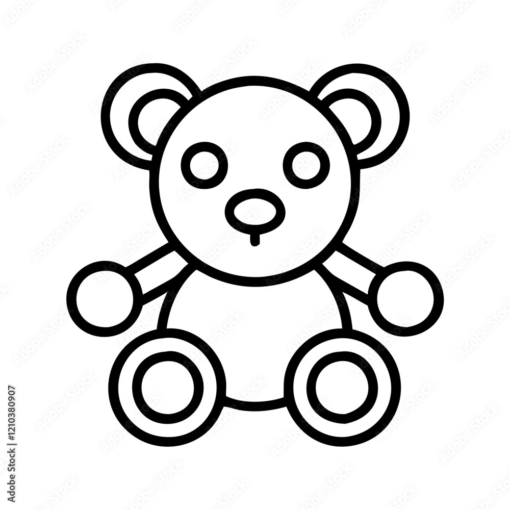 plush toy icon, plush toy line art - simple line art of plush toy, perfect for plush toy logos and icons plush toy icon, plush toy line art - simple line art of plush toy, perfect for plush toy logos and icons