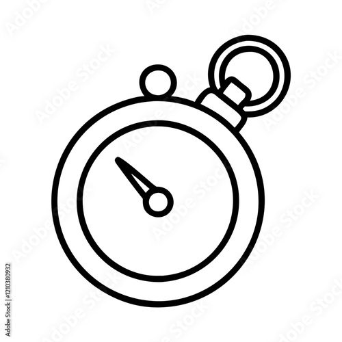 pocket watch icon, pocket watch line art - simple line art of pocket watch, perfect for pocket watch logos and icons