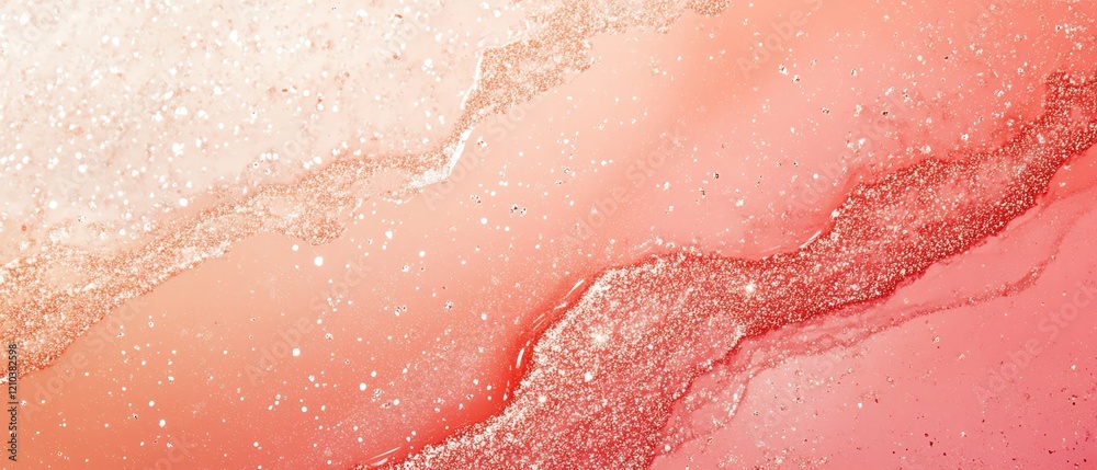 Fototapeta premium Gradient pink to coral with soft sparkles Valentine's day Background