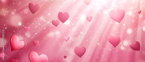 Gradient pink background with subtle light rays Valentine's day Background