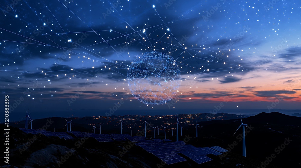 Fototapeta premium The Digital Transformation of Renewable Energy for a Sustainable Planet