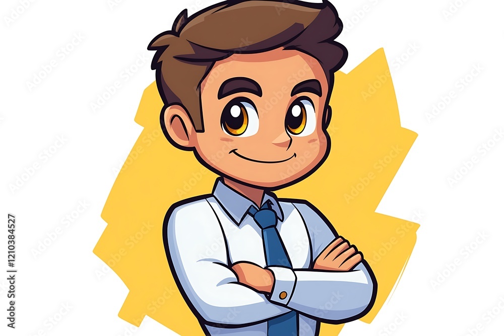 Optimistic Chibi Businessman Illustration Optimistic Chibi Businessman Illustration