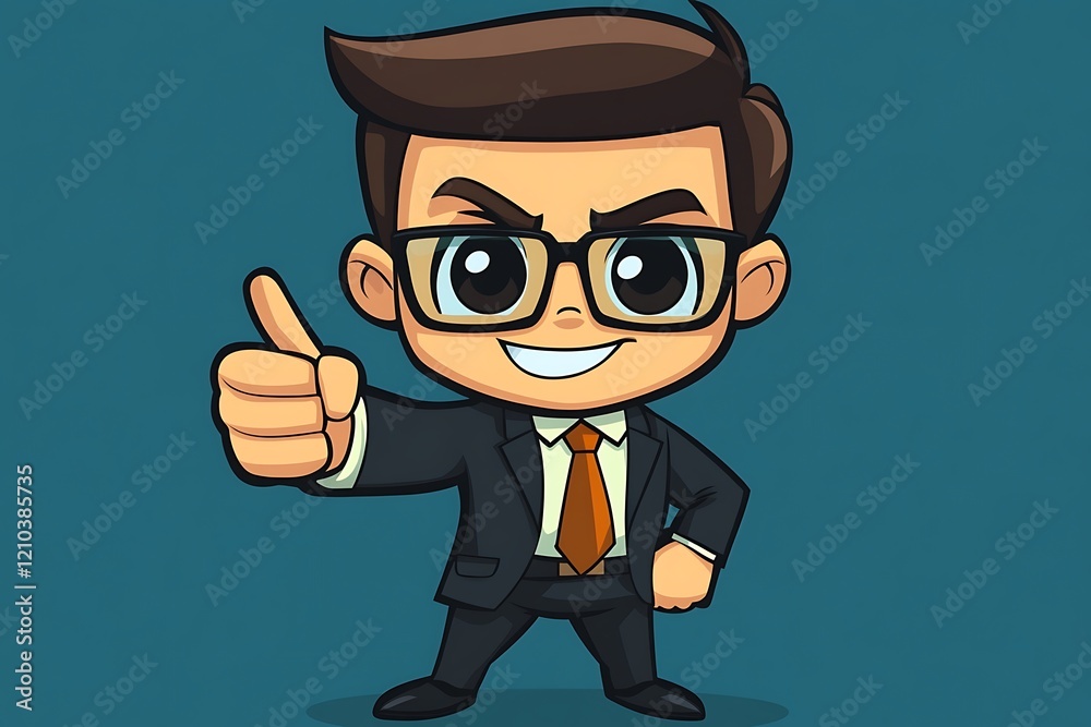 Positive Animated Business Boy Character Presentation Positive Animated Business Boy Character Presentation