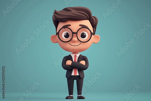 Positive Business Boy Digital Illustration