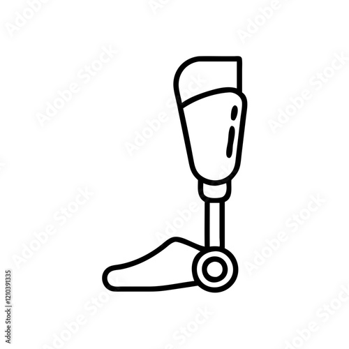 prosthetic limb icon, prosthetic limb line art - simple line art of prosthetic limb, perfect for prosthetic limb logos and icons